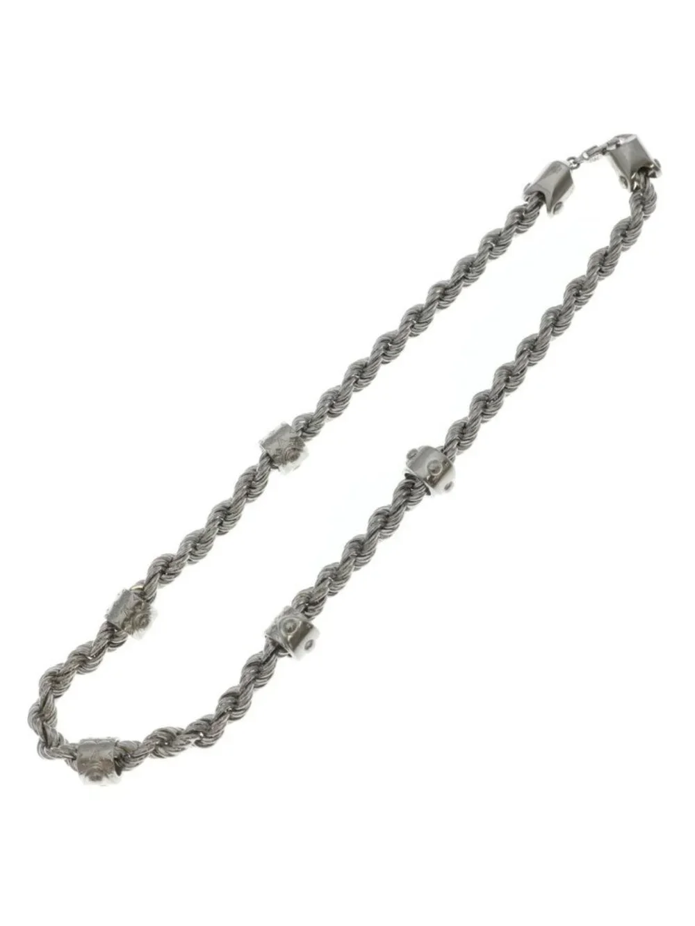 Louis Vuitton LV Rope Monogram Chain Necklace Silver